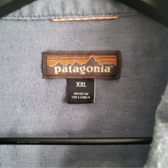 Patagonia Chambray Short Sleeve Snap Button Up Western Blue Wash Hemp XXL - Picture 3 of 8